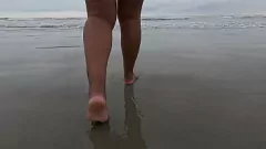 Play Riding in the Car and on the Beach: Amateur Blonde Teases with Hairy Pussy and Big Tits